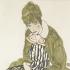 Egon Schiele, Edith Schiele in gestreiftem Kleid, sitzend, 1915 © Leopold Museum, Wien, Inv. 4147