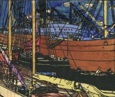 RUDOLF KALVACH, Deck. »Triester Hafenleben« 4, 1907/08 © Privatbesitz
