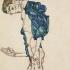Egon Schiele, »Prediger« (Selbstakt mit blaugrünem Hemd), 1913 © Leopold Museum, Wien, Inv. 2365