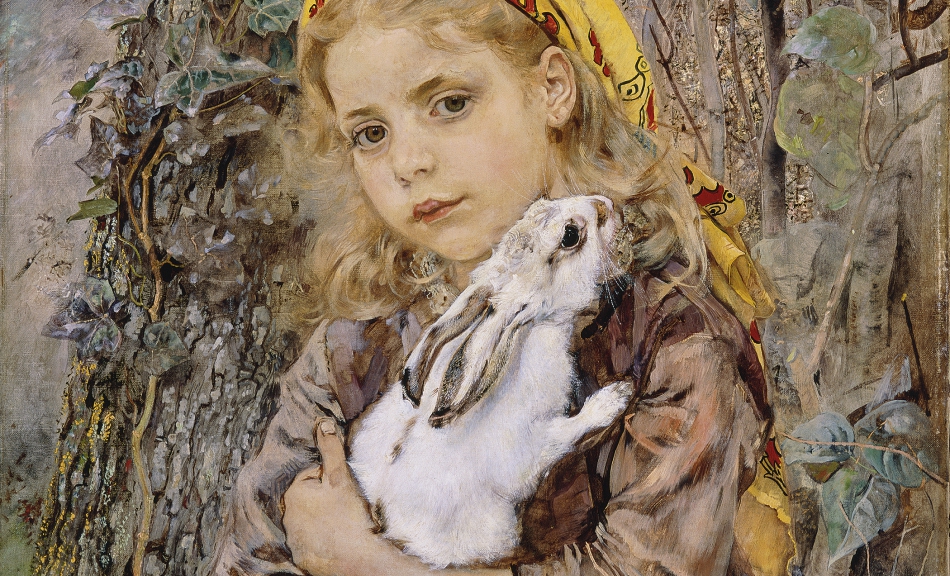 ANTON ROMAKO, GIRL HOLDING A RABBIT, 1885 © Collections of the Federal State of Lower Austria/Photo: Collections of the Federal State of Lower Austria, Peter Böttcher