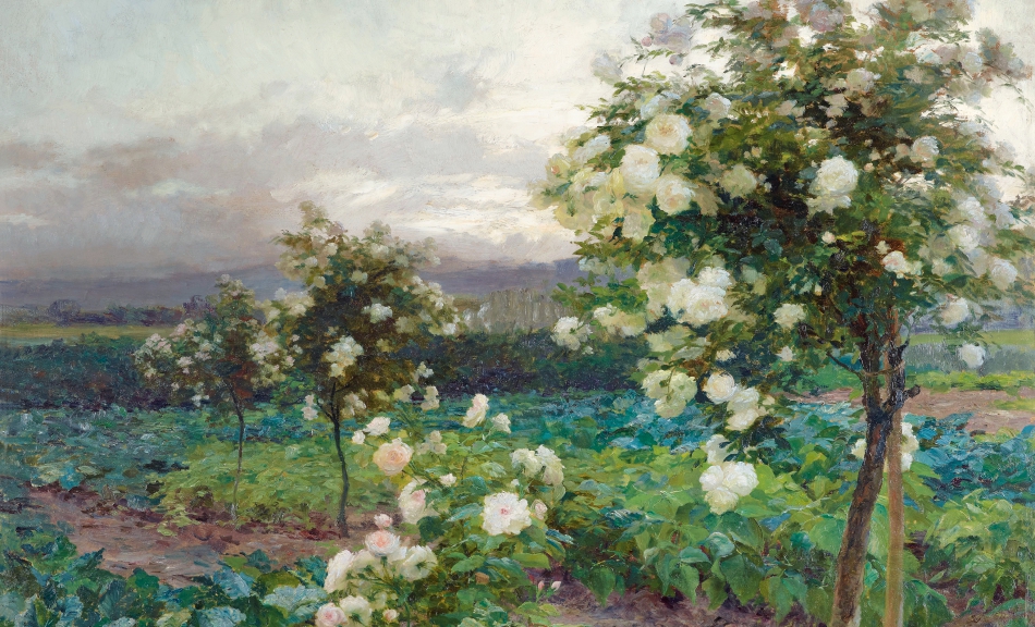 OLGA WISINGER-FLORIAN, Summer‘s Evening (Roses in Full Splendor), 1896 © Leopold Private Collection Photo: Leopold Museum, Vienna/Manfred Thumberger