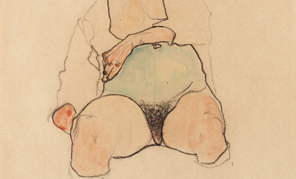 Egon Schiele, Pregnant Woman with green Stomach, Sitting, 1910 © Leopold Museum, Vienna, Photo: Leopold Museum, Vienna/Manfred Thumberger