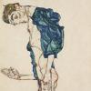 Egon Schiele, »Prediger« (Selbstakt mit blaugrünem Hemd), 1913 © Leopold Museum, Wien, Inv. 2365