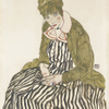 Egon Schiele, Edith Schiele in gestreiftem Kleid, sitzend, 1915 © Leopold Museum, Wien, Inv. 4147