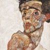 EGON SCHIELE, Self-Portrait with Raised Bare Shoulder, 1912 © Leopold Museum, Vienna Photo: Leopold Museum, Vienna/Manfred Thumberger