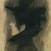 GUSTAV KLIMT, Brustbild einer jungen Dame mit Hut und Cape im Profil nach links, 1897/98 © Leopold Museum, Wien, Inv. 1309