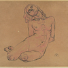 KOLOMAN MOSER, Seated Female Nude. Study for the painting »Three Huddling Women«, c. 1914 © Leopold Museum, Vienna, Inv. 2686