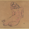 KOLOMAN MOSER, Sitzender weiblicher Akt. Studie zum Gemälde »Drei kauernde Frauen«, um 1914 © Leopold Museum, Wien, Inv. 2686