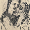 OSKAR KOKOSCHKA, Liebespaar. Brustbild einer Liebkosung. Alma Mahler und Oskar Kokoschka, 1913 © Leopold Museum, Wien, Inv. 4667