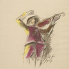 ANTON FAISTAUER, Violinspieler. Studie zu »Diana von der Jagd heimkehrend«. Deckenfresko für das Ledererschlössel in Weidlingau bei Wien, 1929 © Leopold Museum, Wien, Inv. 3647