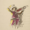 ANTON FAISTAUER, Violinist. Study for »Diana Returning from the Hunt«. Ceiling fresco for the Ledererschlössel in Weidlingau near Vienna, 1929 © Leopold Museum, Vienna