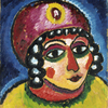 Alexej von Jawlensky, Girl’s Head with Red Turban and Yellow Clasp (Barbarian Princess), c. 1912 © Courtesy of Osthaus Museum Hagen & Institut für Kulturaustausch, Tübingen