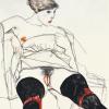 Egon Schiele, Frau in schwarzen Strümpfen, 1913 © Privatsammlung, Courtesy Richard Nagy Ltd., London, Foto: Privatsammlung, Courtesy Richard Nagy Ltd., London