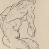 Egon Schiele, Männlicher sitzender Akt nach links gewandt | 1918 © Leopold Privatsammlung