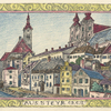 Franz von Zülow, Stadtansicht von Steyr, Entwurf für ein Deckelinnenbild, 1928 © JTI Collection Vienna