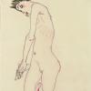 EGON SCHIELE, Kniende, auf rotem Polster | 1913 © Leopold Museum, Wien, Inv. 1438