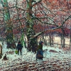 THEODOR VON HÖRMANN, Bauernkinder im winterlichen Buchenwald, Weßling | 1892 © Leopold Museum, Wien, Inv. 1979