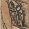 Pablo Picasso, Studie für den Kopf in "Nackte mit Stoffen", 1907, Museo Thyssen-Bornemisza, Madrid © Succession Picasso/Bildrecht, Wien 2016