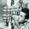 Joannis Avramidis bei der Arbeit im Atelier,1959 © Atelier Joannis Avramidis, Wien/Foto: Herbert Hohl