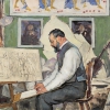 Emil Orlik, Ferdinand Hodler beim Entwurf der Wandbilder für das Rathaus Hannover, 1911 © Privatbesitz