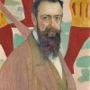 Cuno Amiet, Portrait of Ferdinand Hodler in front of his Marignano-painting, 1898 © Kunstmuseum Solothurn, Dübi-Müller-Stiftung, Photo: Kunstmuseum Solothurn © M. u. D. Thalmann, CH-3360 Herzogenbuchsee