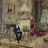 Anton Romako, HERR UND DAME IN EINEM SALON (INTERIEUR IM MAKART-STIL), 1887 © Wien Museum