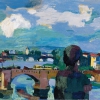 OSKAR KOKOSCHKA, Dresden, Augustusbrücke mit Rückenfigur, 1923 © Museum Folkwang, Essen Foto: Museum Folkwang, Essen/Artothek © Fondation Oskar Kokoschka/Bildrecht Wien, 2019