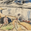 ERICH HECKEL, On the Shore of the Fjord – Bathers at the Fjord, 1913 © Fondazione Gabriele e Anna Braglia, Lugano, Photo: Roberto Pellegrini © Bildrecht Wien, 2019