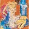 Ernst Ludwig Kirchner, Sitzende Frau vor einem Ofen (Erna), 1913 © Privatbesitz, Foto: Leopold Museum, Wien/Manfred Thumberger