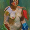 Franz Wiegele, Justa (Study for “Nudes in the Forest”), c. 1910 © Private Collection, Photo: Leopold Museum, Vienna/Manfred Thumberger