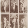 OTTO SCHMIDT, Aktstudien (Miniaturenblatt), Blatt Nr. 6 aus Album d’études. Poses [Album mit Studien. Körperhaltungen], Paris: A. Calavas, ohne Jahr [um 1881/82] (Aufnahme 2. Hälfte 1870er-Jahre) © Photoinstitut Bonartes, Wien, Foto: Photoinstitut Bonartes, Wien