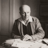 EMMY HAESELE, Alfred Kubin sitting at his desk, undated © Photo: Leopold Museum, Vienna/artscope © Nachlass Emmy Haesele