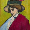 GABRIELE MÜNTER, Bildnis einer jungen Dame mit großem Hut (Polin), 1909 © Privatsammlung. Dauerleihgabe in The Courtauld, London | Foto: Private Collection. On long-term loan to The Courtauld, London/Bridgeman Images © Bildrecht, Wien 2023