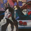 GABRIELE MÜNTER, Sinnende, 1917 © Städtische Galerie im Lenbachhaus und Kunstbau München | Foto: Städtische Galerie im Lenbachhaus und Kunstbau München, Gabriele Münter Stiftung 1957 © Bildrecht, Wien 2023