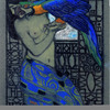 Joseph Maria Auchentaller, Allegorie 14, Frau mit Papagei (Die Geschwätzigkeit?), 1904-1908 Allegory 14, © Archiv Erben Auchentaller