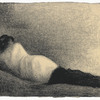 Georges Seurat, Liegender Mann (Studie zu »Badeplatz bei Asnières«) / L‘homme couché (Etude pour »Une baignade, Asnières«), 1883/84 © Fondation Beyeler, Riehen/Basel