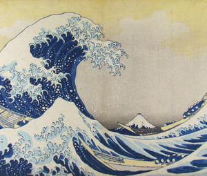 Katsushika Hokusai, Unter der Welle bei Kanagawa, aus der Serie: 36 Ansichten des Berges Fuji, um 1830 © Sammlung Leopold II