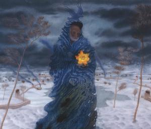 Arik Brauer, Mein Vater im Winter, 1983 © Privatbesitz Arik Brauer