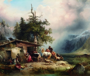 FRIEDRICH GAUERMANN, Heimkehr vor dem Gewitter, 1845 © Leopold Museum, Wien | Vienna/Manfred Thumberger