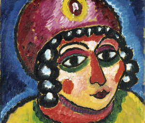 Alexej von Jawlensky, Girl’s Head with Red Turban and Yellow Clasp (Barbarian Princess), c. 1912 © Courtesy of Osthaus Museum Hagen & Institut für Kulturaustausch, Tübingen