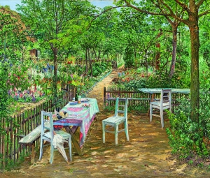 THEODOR VON HÖRMANN, Sommer im Garten, Znaim, um 1893 © Leopold Privatsammlung