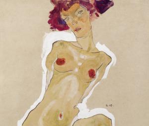 EGON SCHIELE, Squatting Female Nude | 1910 © Leopold Museum, Vienna