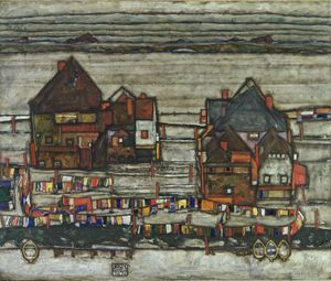 Egon Schiele, Häuser mit Wäsche (Vorstadt II),1914 © Fotocredit: Leopold Museum
