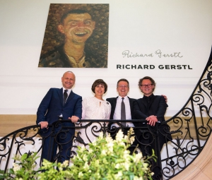 „Schönheit und Abgrund“ in New York, V.l.n.r.: Tourismusdirektor Norbert Kettner, Renée Price, Direktorin Neue Galerie New York, Botschafter Wolfgang Waldner und Hans-Peter Wipplinger, Direktor Leopold Museum Wien. © WienTourismus/Foto: David Plakke