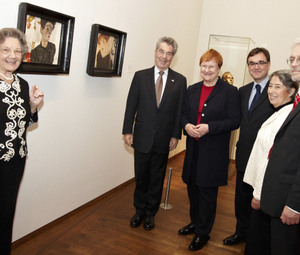 Elisabeth Leopold, Heinz Fischer, Tarja Halonen, Diethard Leopold, Margit Fischer, Pentti Arajärvi © Leopold Museum/APA-Fotoservice/Preiss