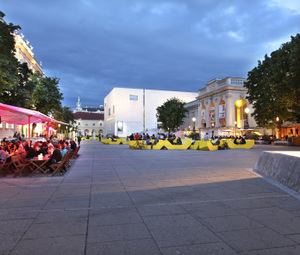 Leopold Museum im MuseumsQuartier- Sommerliche Abendstimmung © Leopold Museum, Wien