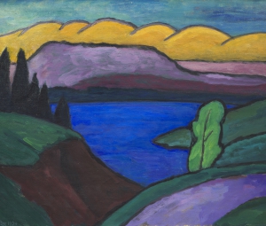 GABRIELE MÜNTER, Der blaue See, 1954 © Lentos Kunstmuseum Linz, Foto: LENTOS Kunstmuseum Linz/Reinhard Haider © Bildrecht, Wien 2023