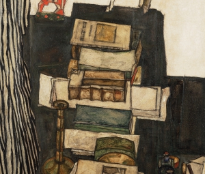 EGON SCHIELE, Still Life with Books (The Artist’s Desk) 1914–16 © Leopold Museum, Vienna | Photo: Leopold Museum