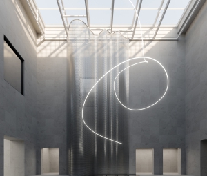 BRIGITTE KOWANZ/EVA SCHLEGEL, Kunstinstallationen im Leopold Museum, Wien, 2025 © Eva Schlegel/ESTATE BRIGITTE KOWANZ, Rendering: D. Minovski © Bildrecht, Wien 2025