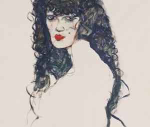 Egon Schiele, Bildnis einer Frau mit schwarzem Haar, 1914 © Privatbesitz